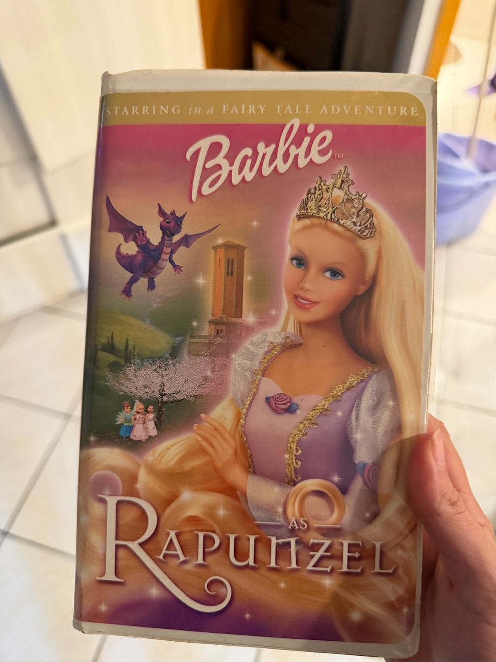 Barbie Rapunzel Purple Princess VHS movie